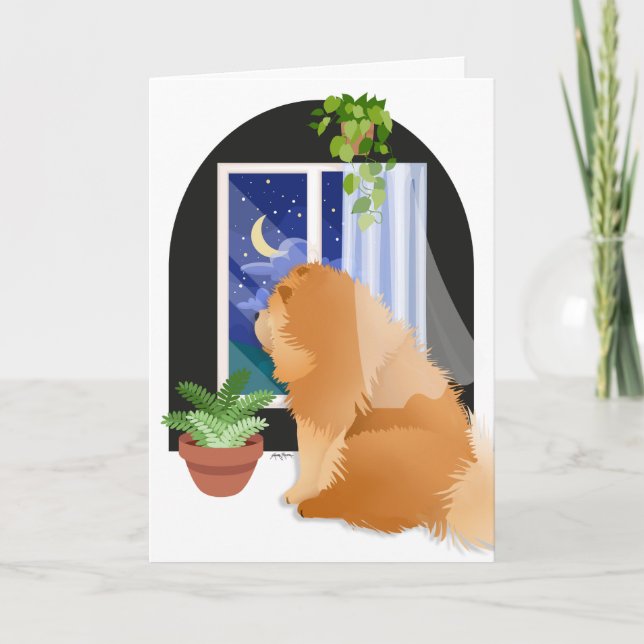 LÁ FORA EM ALGUM LUGAR  Cartões de arte Chow (Frente)