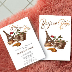 La La La! Convite para Chás de fraldas de Paris Do