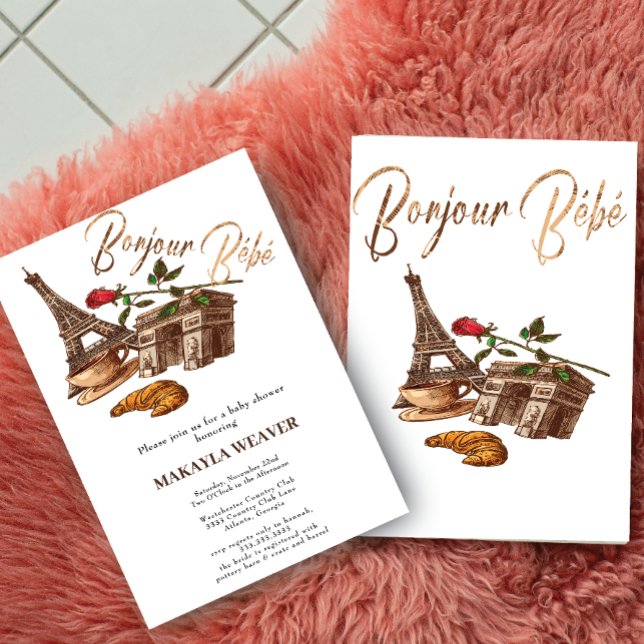 La La La! Convite para Chás de fraldas de Paris Do (Criador carregado)