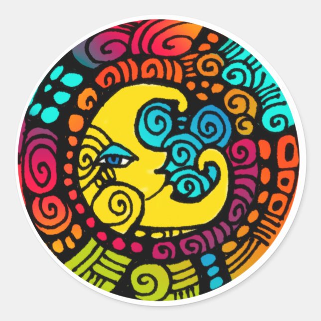 La Luna / Folha de autocolante branco de lua (Frente)