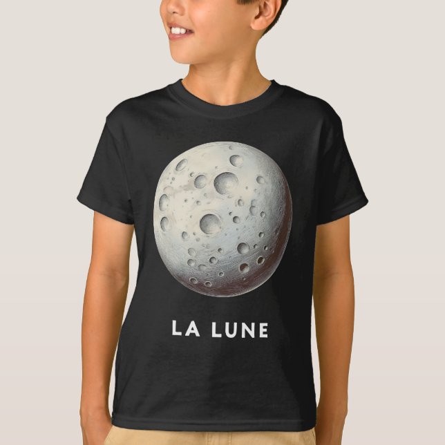La Lune / Lua - Camisa T do Planeta Clássico (Frente)