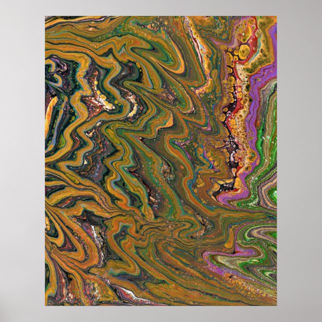 La Strada 2 Green Dourada Poster de Abstrato (Frente)