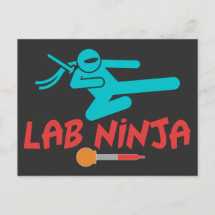 LAB NINJA - CARTÃO POSTAL DE CIENTISTA DE LABORATÓ