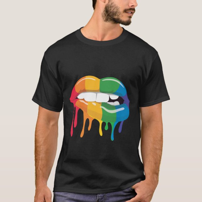 Lábios arco-íris T-Shirt (Frente)