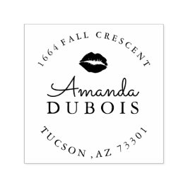 Lábios Carimbo de Endereço de Borracha