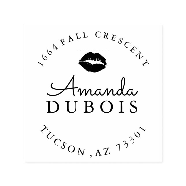 Lábios Carimbo de Endereço de Borracha (Design)