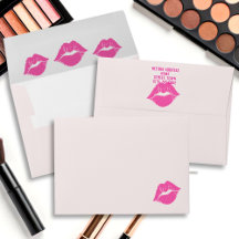 Lábios cor-de-rosa Envelope de endereço de devoluç