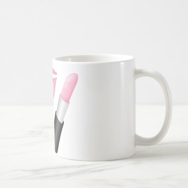 Lábios cor-de-rosa M.U.A. caneca branca clássica (Direita)