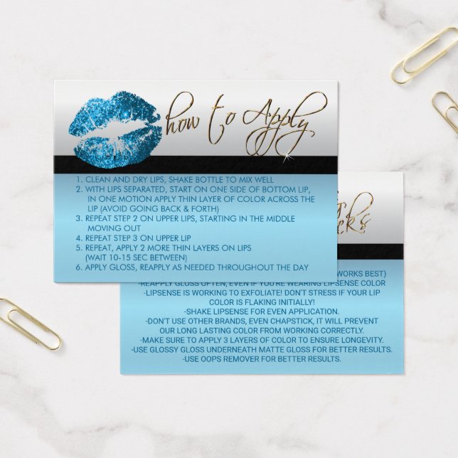 Lábios de brilho azul suave - Como aplicar (Escritótio)