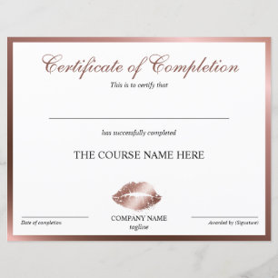Lábios do curso de Prêmios de certificado de concl