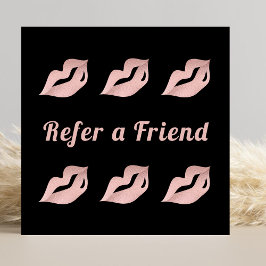 Lábios Dourados de Rosa e Cartão de Referência Pre