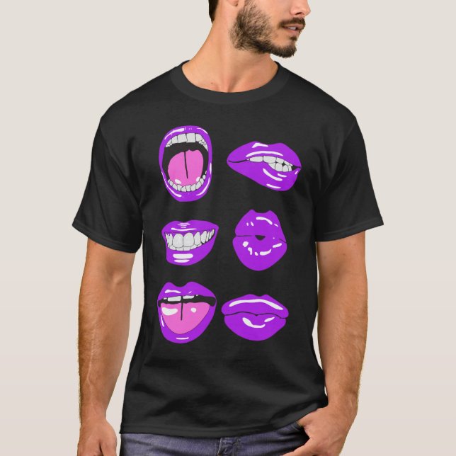 Lábios e camisa dos dentes T (Frente)