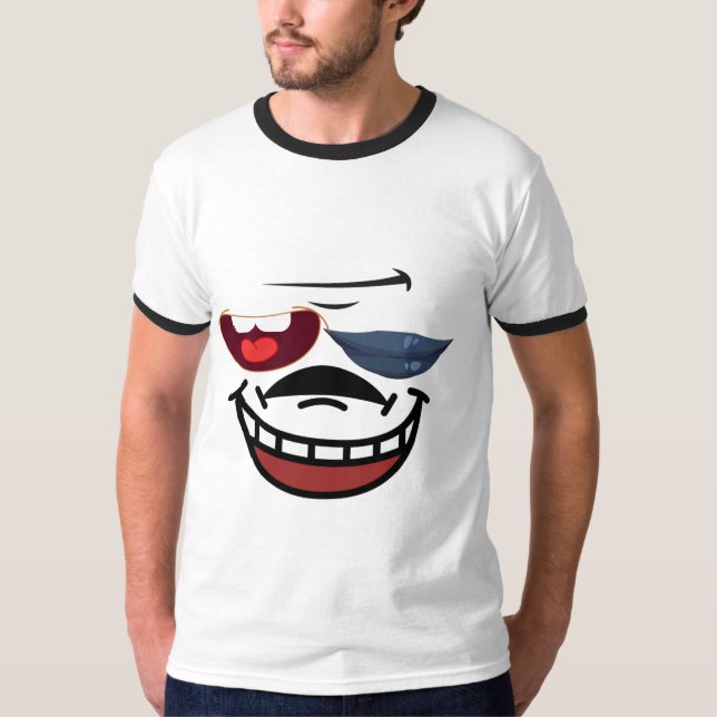 Lábios e Dentes Harmonia: Design de Camisa Emoji Ú (Frente)