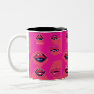 Lábios Kiss Impressão Mug - Caneca romântica para