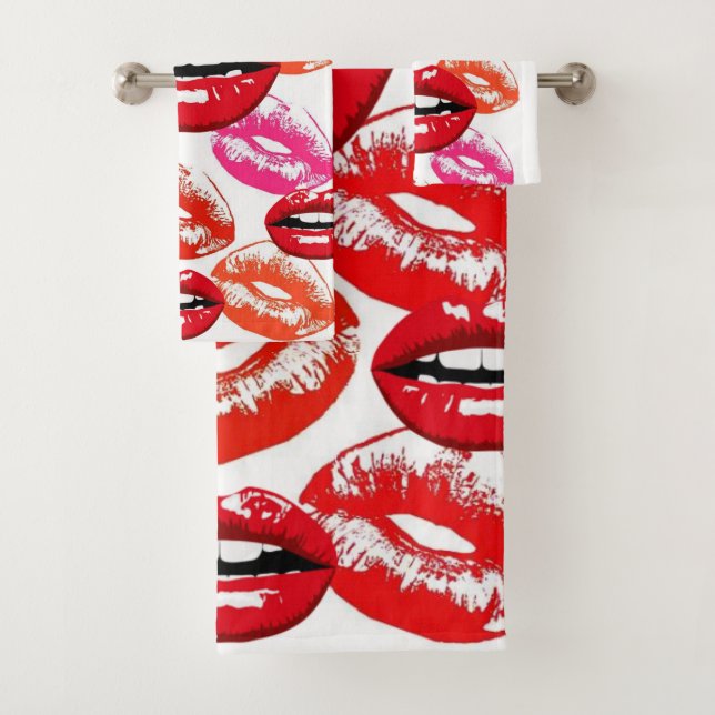 Lábios Lipstick Bandas Toalhas (Insitu)