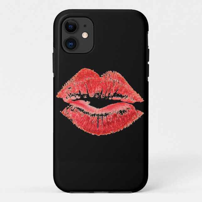 lábios vermelho beijo capas de iphone (Verso)