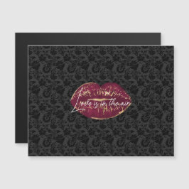 Lábios vermelhos Beijo Preto Floral