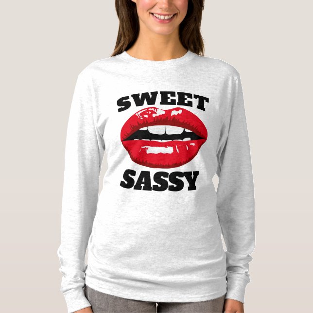 LÁBIOS VERMELHOS DOCES SASSY T-Shirts (Frente)