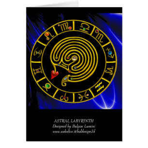 LABIRINTO ASTRAL CARTÃO DO ZODIACO Dourado Astrolo