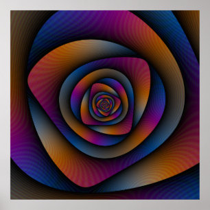 Labirinto espiral do poster em alaranjado e
