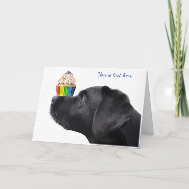 Laboratório Negro Eu Te Amo Cartões - Cão Eu Te Am (Frente)