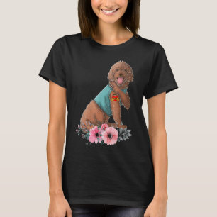 Labradoodle Eu Amo Mãe Tatuagem Camiseta de cão En