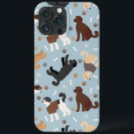 Labradoodle / Ossos e patas de Goldendoodle<br><div class="desc">Cães de Labradoodle/Goldendoodle bonitos sentam-se e ficam de pé e rollover com creme,  damasco,  chocolate,  casacos pretos e participas com ossos de cão espalhados e padrões de pegadas.</div>