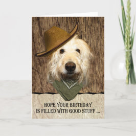 Labradoodle Vestindo Cowboy Que Cartão de Aniversá