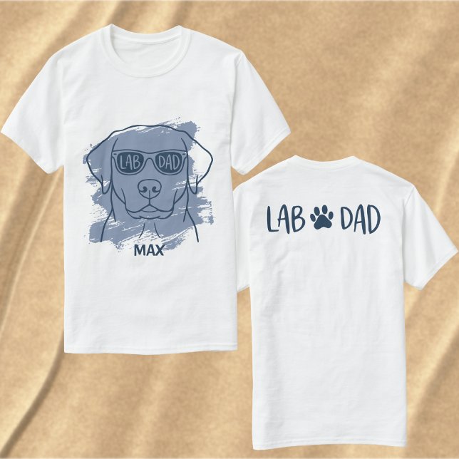 Labrador dad t-shirt with custom name brush art (Criador carregado)