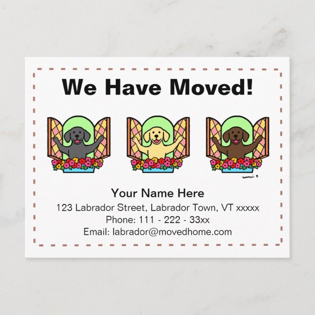 Labrador Dogs Cartoon Movimentando Anúncio (Frente)
