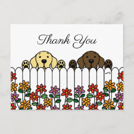 Labrador Duo Assistindo Você Obrigado Cartão Posta