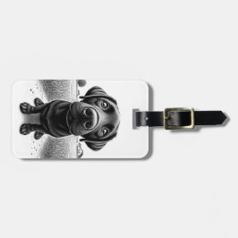 Labrador em uma Fazenda de Etiqueta de Bagagem Per