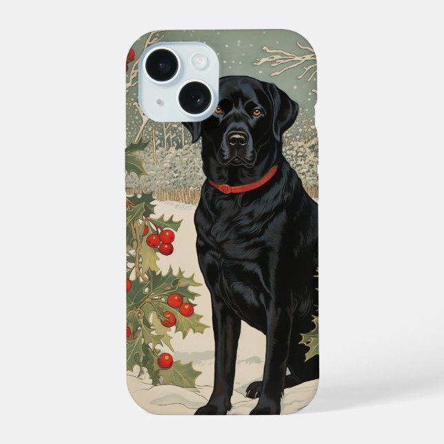 Labrador preto no inverno (Verso)