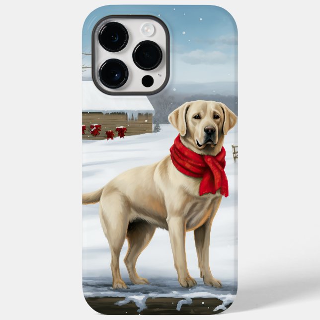 Labrador Retriever Dog no Natal da Neve (Verso)