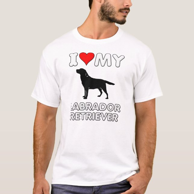 Labrador retriever eu amo a camisa do coração (Frente)