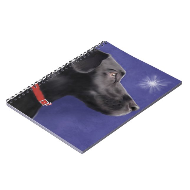 Labrador retriever preto - caderno espiral (Left Side)