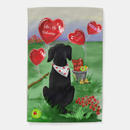 Labrador Retriever - Preto, com Balões do Coração