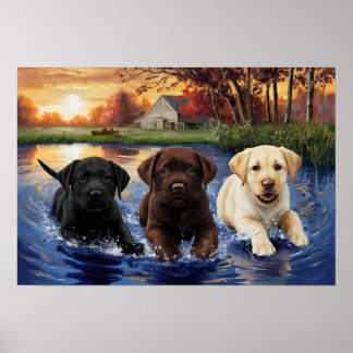 Labrador Retriever Puppies Impressão