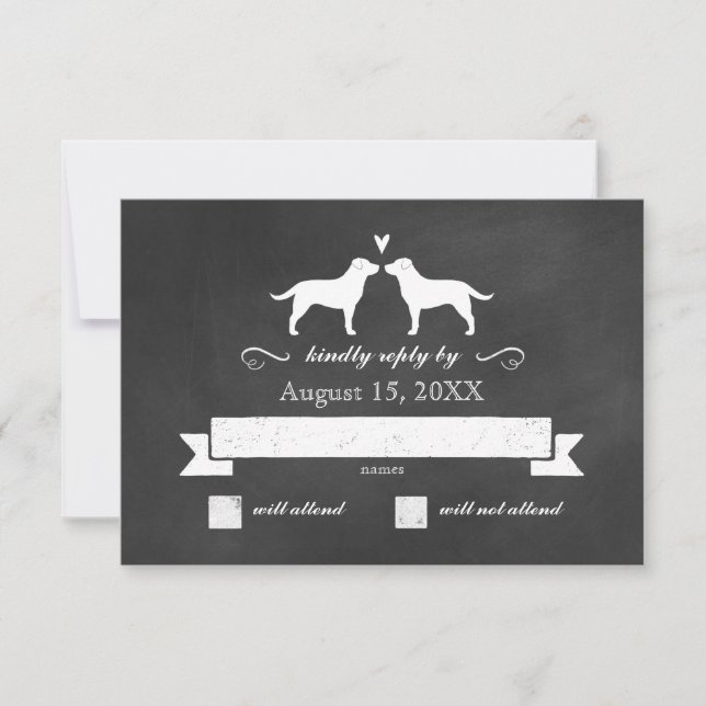 Labrador Retriever Silhouettes Casamento Resposta  (Frente)