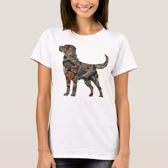 Labrador Retriever T-Shirt com Camouflage (Frente)