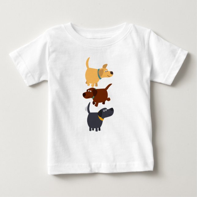 Labradores de cartum em 3 Flavors Baby T-Shirt (Frente)