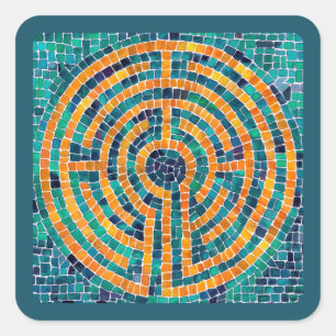 LABYRINTH II - Autocolantes quadrados - Verdes