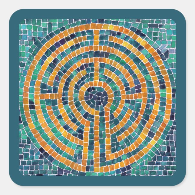 LABYRINTH II - Autocolantes quadrados - Verdes (Frente)