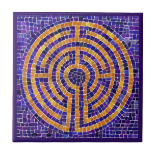 LABYRINTH MOSAIC 4.25x4.25 Azulejo cerâmico - Roxo