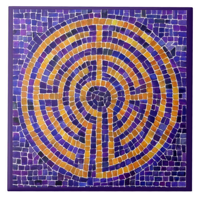 LABYRINTH MOSAIC 6x6 - Azulejo cerâmico - Roxo (Frente)