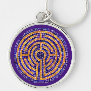LABYRINTH MOSAIC Premium Round Chaveiro
