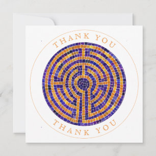 LABYRINTH MOSAIC Square Flat Cartões de agradecime