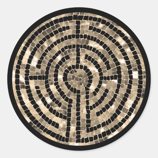 LABYRINTH V Grandes Autocolantes redondos - Preto (Frente)