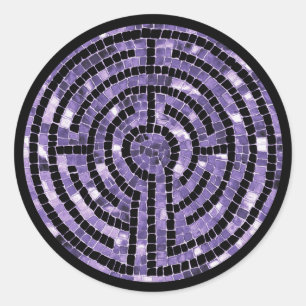 LABYRINTH VI Grandes Autocolantes redondos - Preto