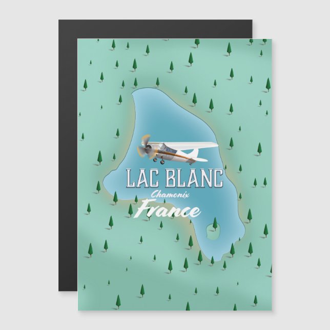 Lac Blanc,Chamonix, mapa da frança (Frente/Verso)